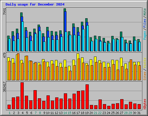 Daily usage for December 2024