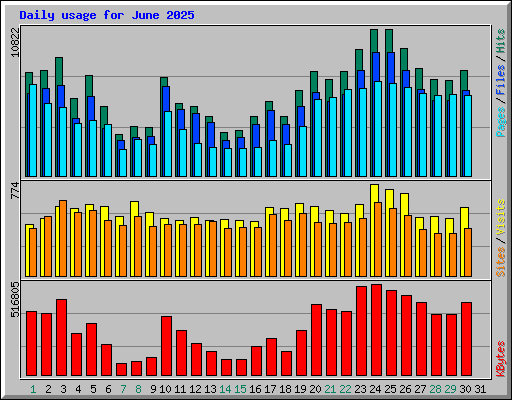 Daily usage for June 2025