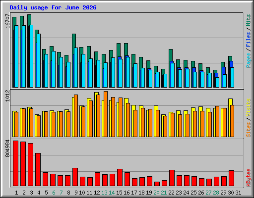 Daily usage for June 2026