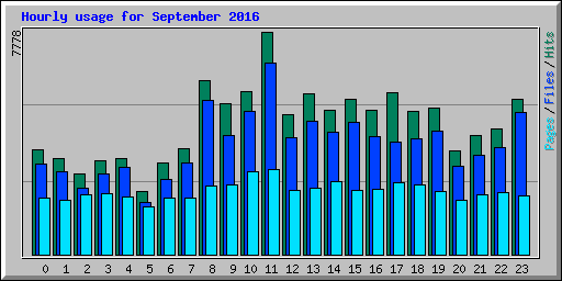 Hourly usage for September 2016
