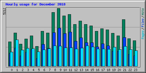 Hourly usage for December 2018