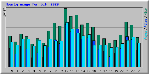Hourly usage for July 2020