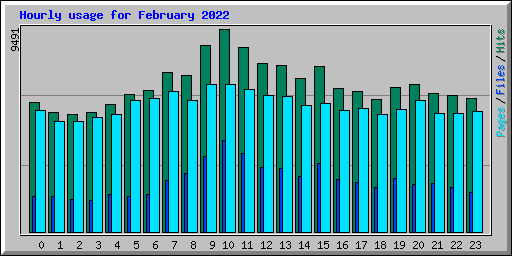 Hourly usage for February 2022